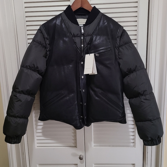 Gucci leather goose down puffer coat - Picture 4 of 16
